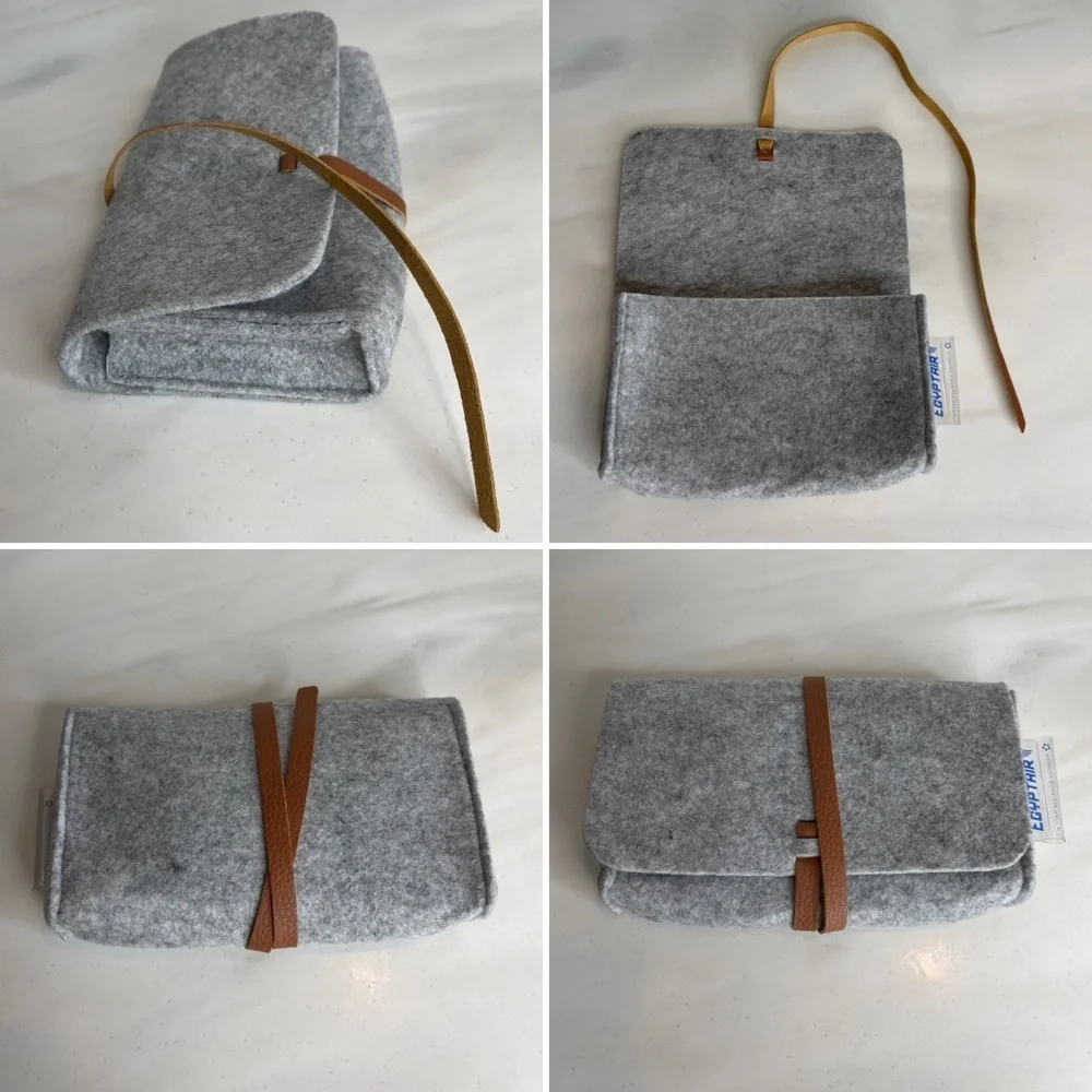 Gray Thick Felt Toiletry Bag - Picture 1 of 13